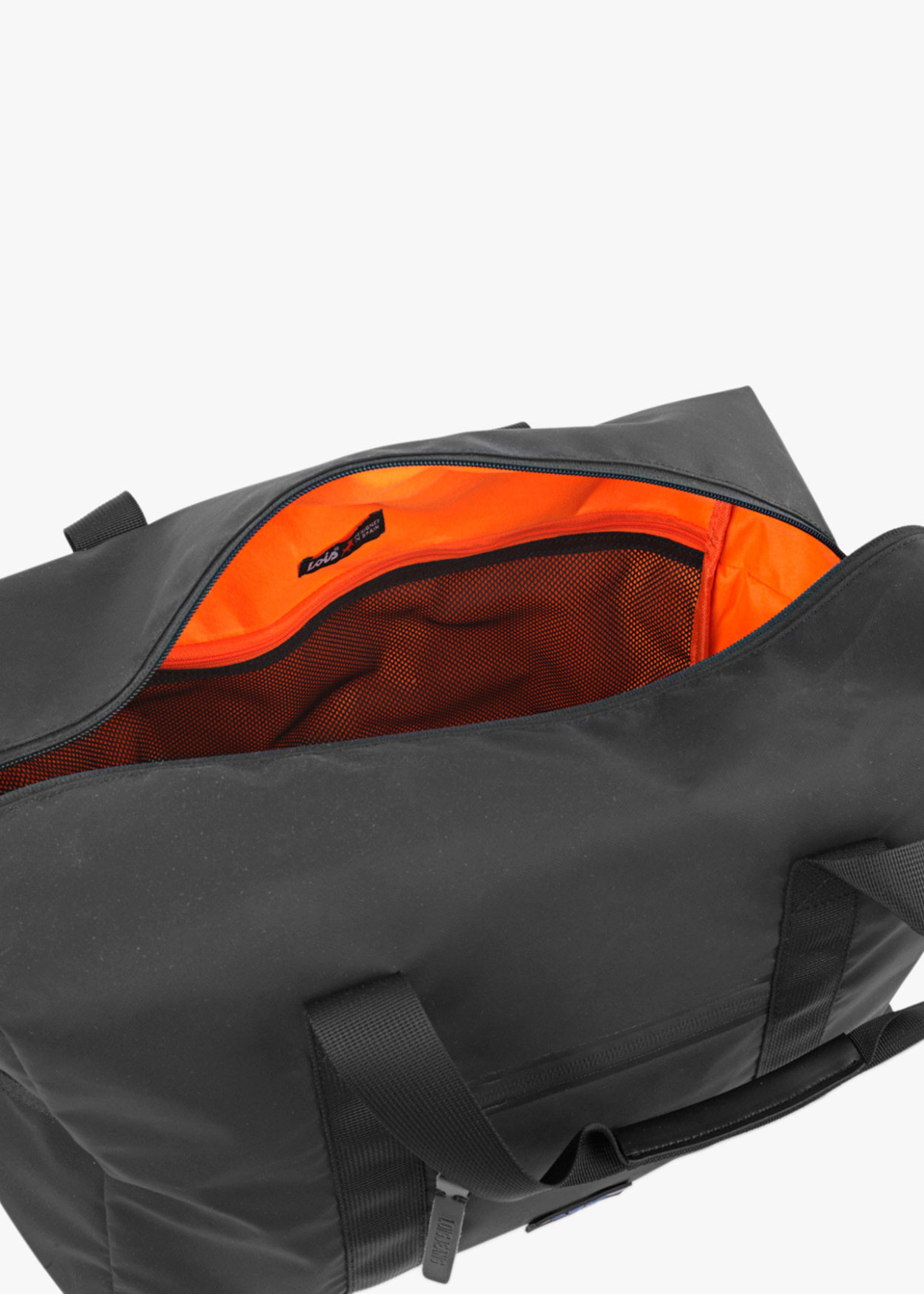 Bolsa de viaje con bandolera ajustable contraste color negra