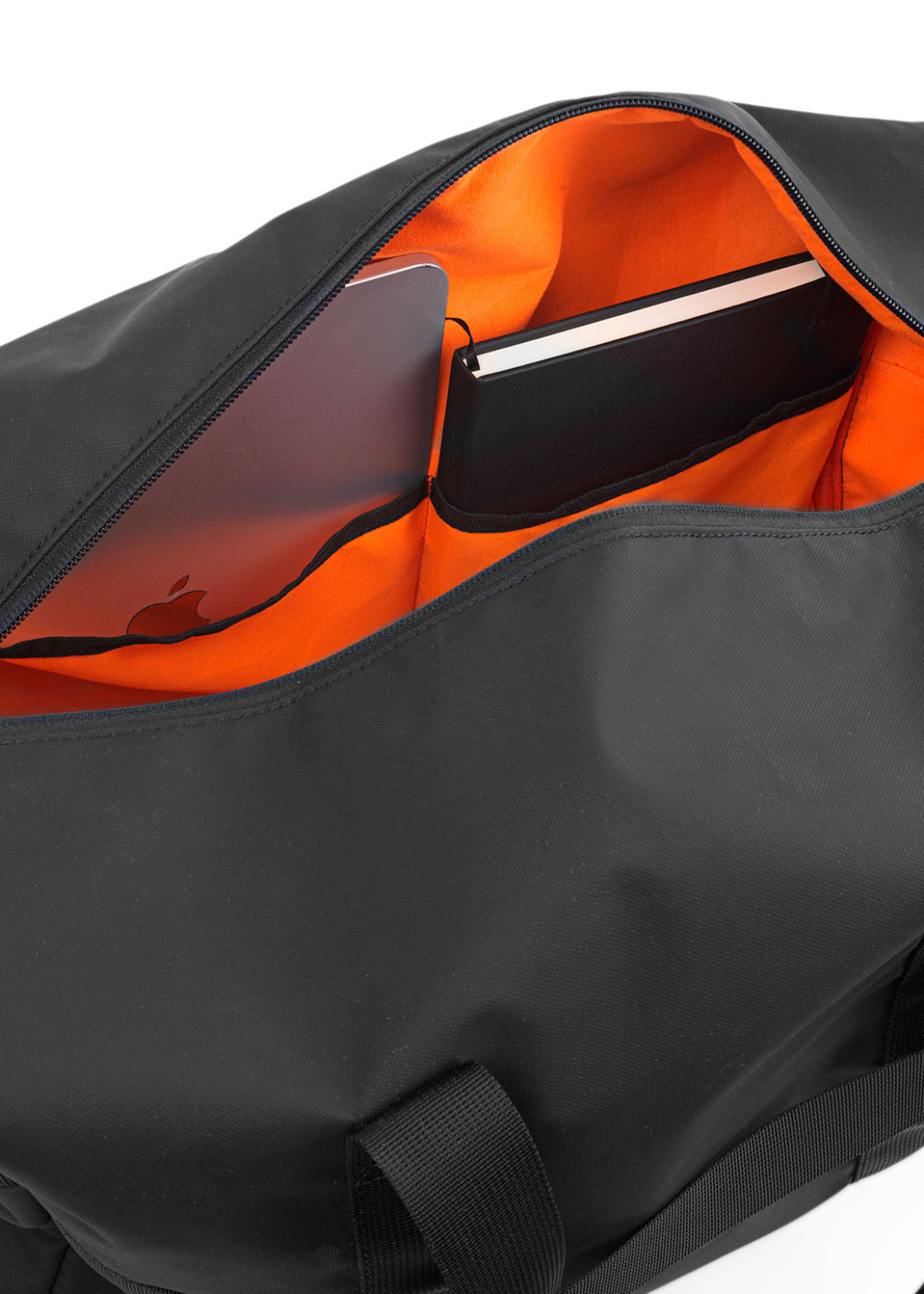 Bolsa de viaje con bandolera ajustable contraste color negra