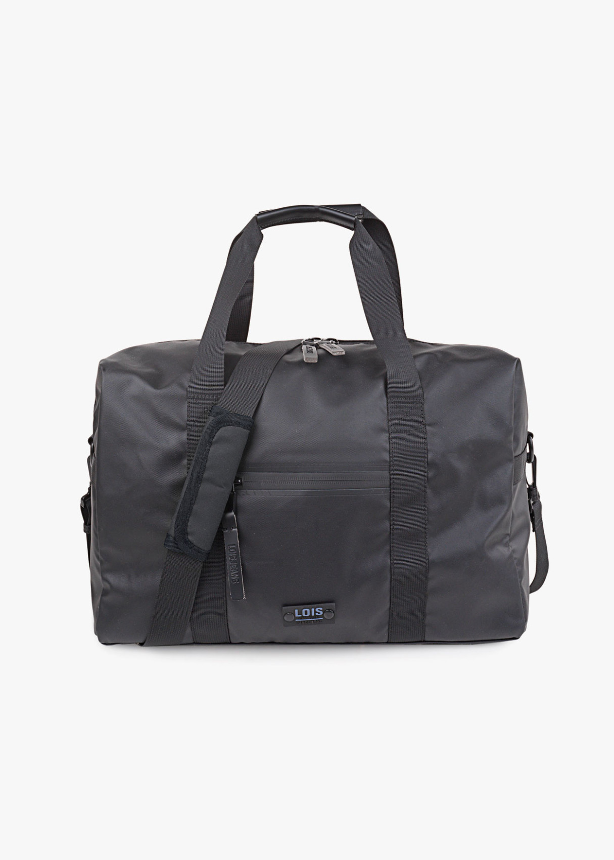 Bolsa de viaje con bandolera ajustable contraste color negra