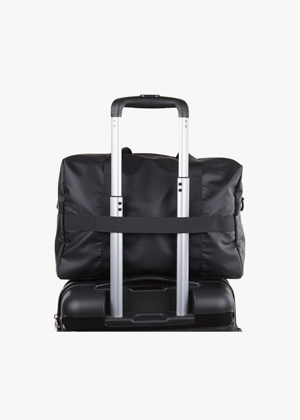 Bolsa de viaje con bandolera ajustable contraste color negra