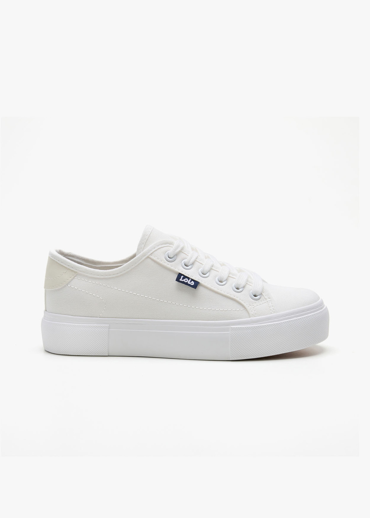 Bambas textil cordones blanca