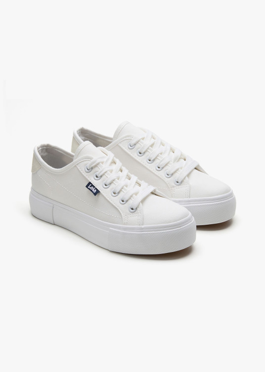 Bambas textil cordones blanca