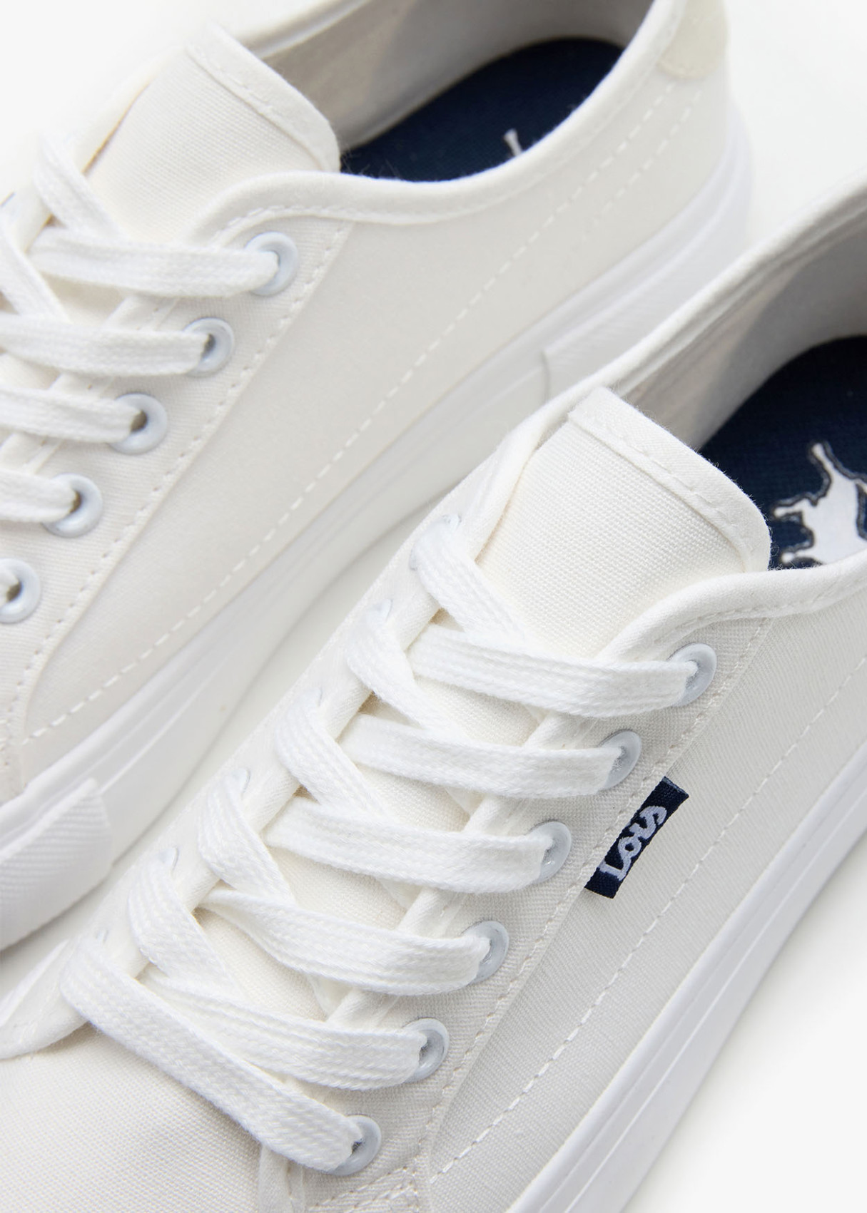 Bambas textil cordones blanca