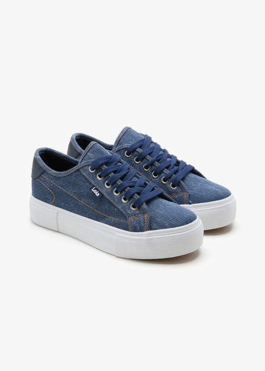 Bambas textil cordones azul