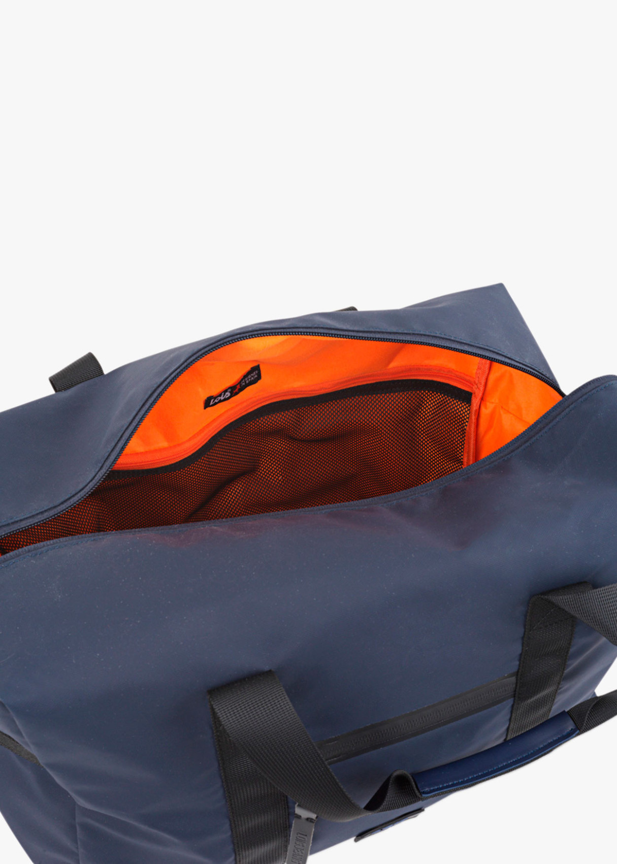 Bolsa de viaje con bandolera ajustable contraste color azul marino