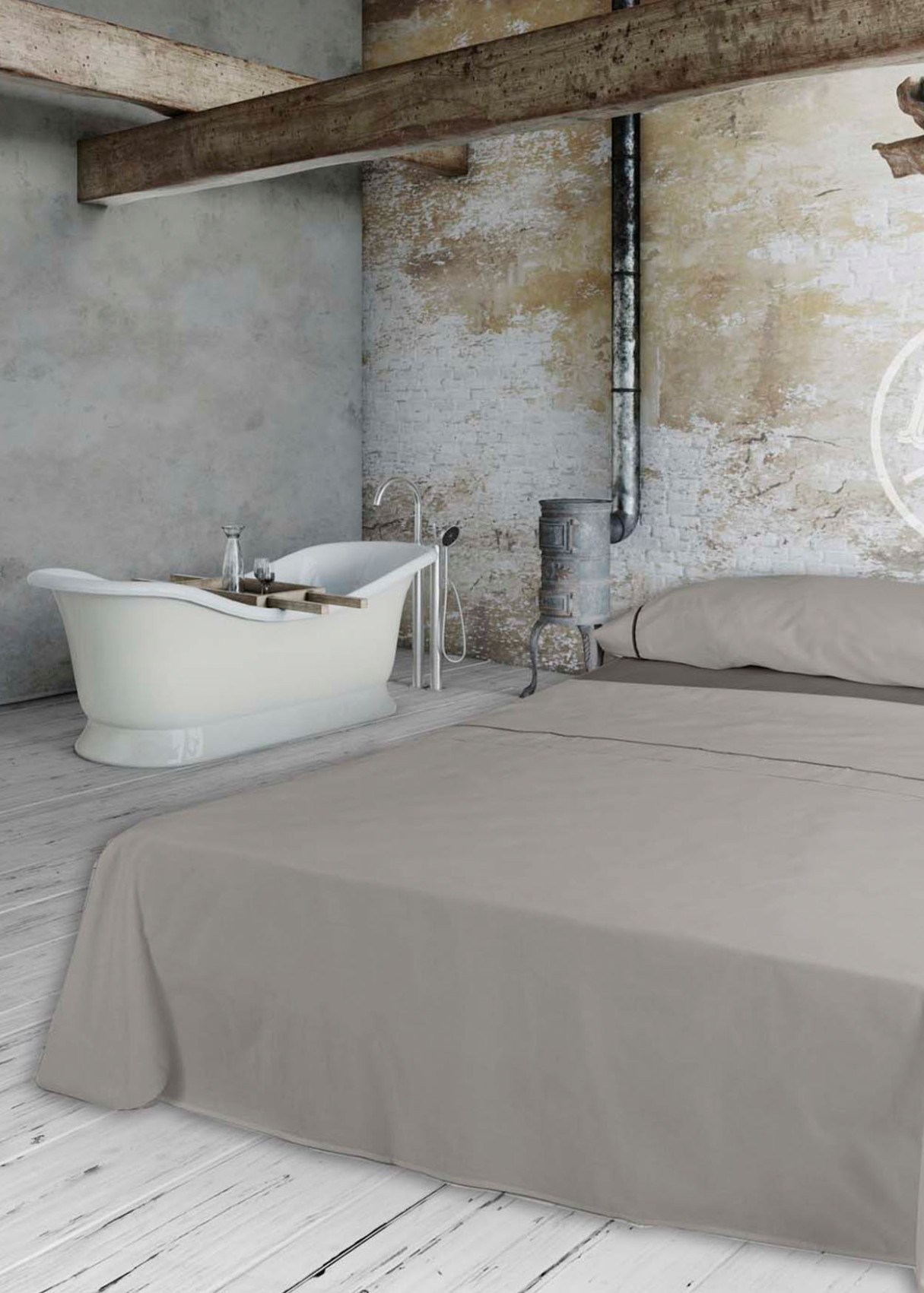 Juego Sabanas 100% Algodón IBIZA gris