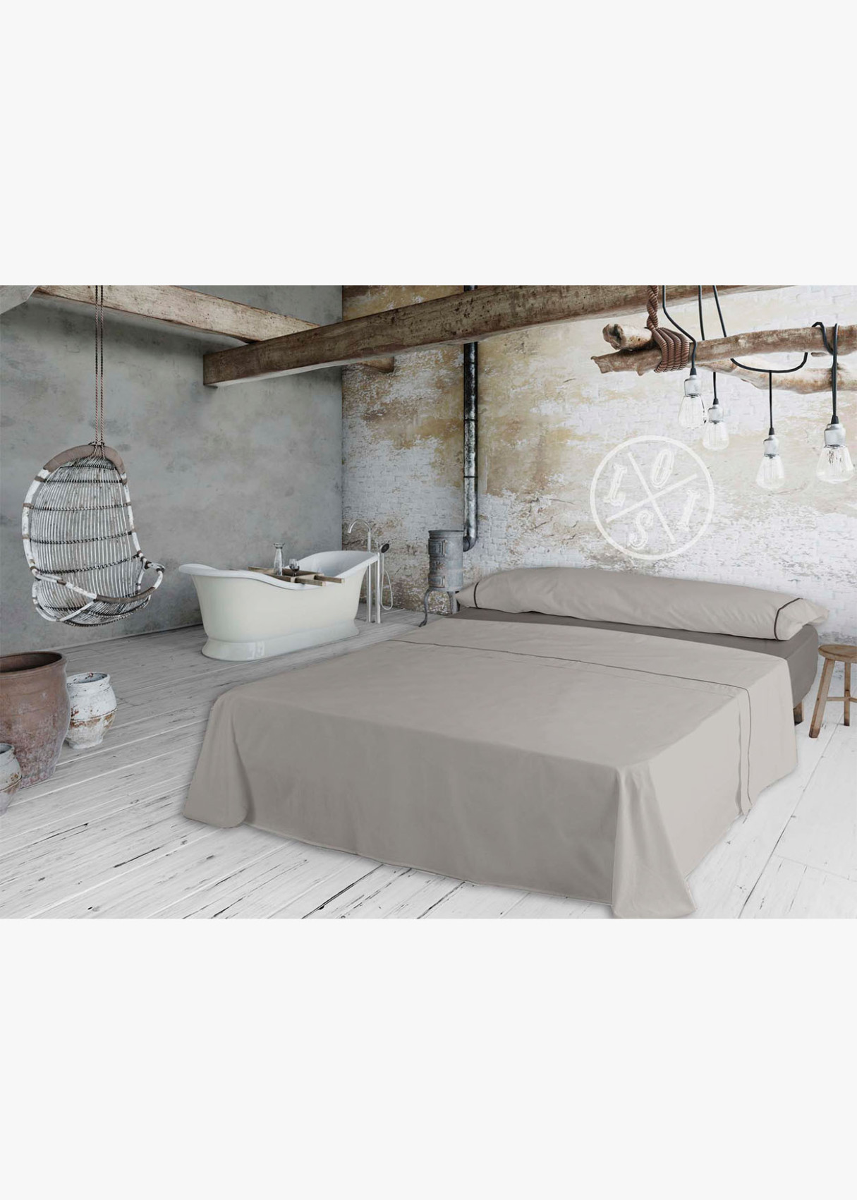 Juego Sabanas 100% Algodón IBIZA gris