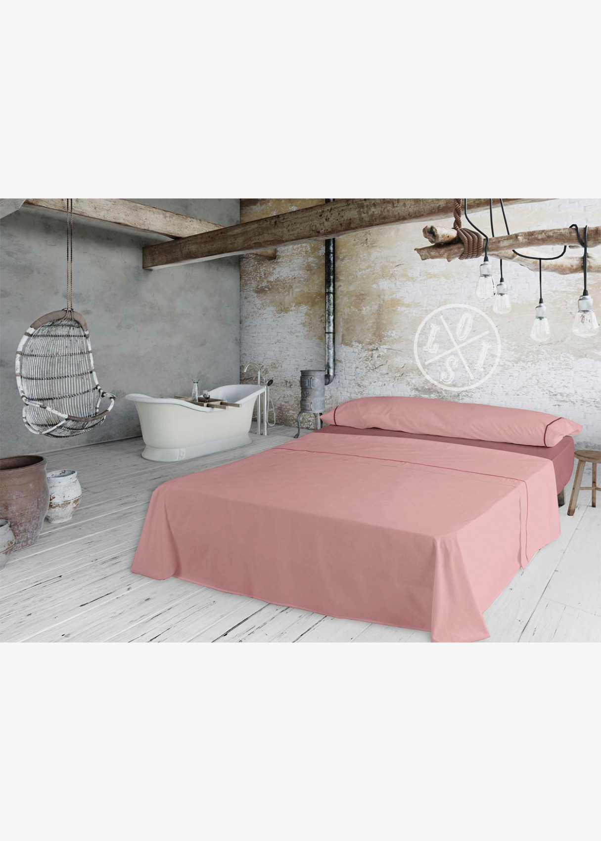 Juego Sabanas 100% Algodón IBIZA Rosa