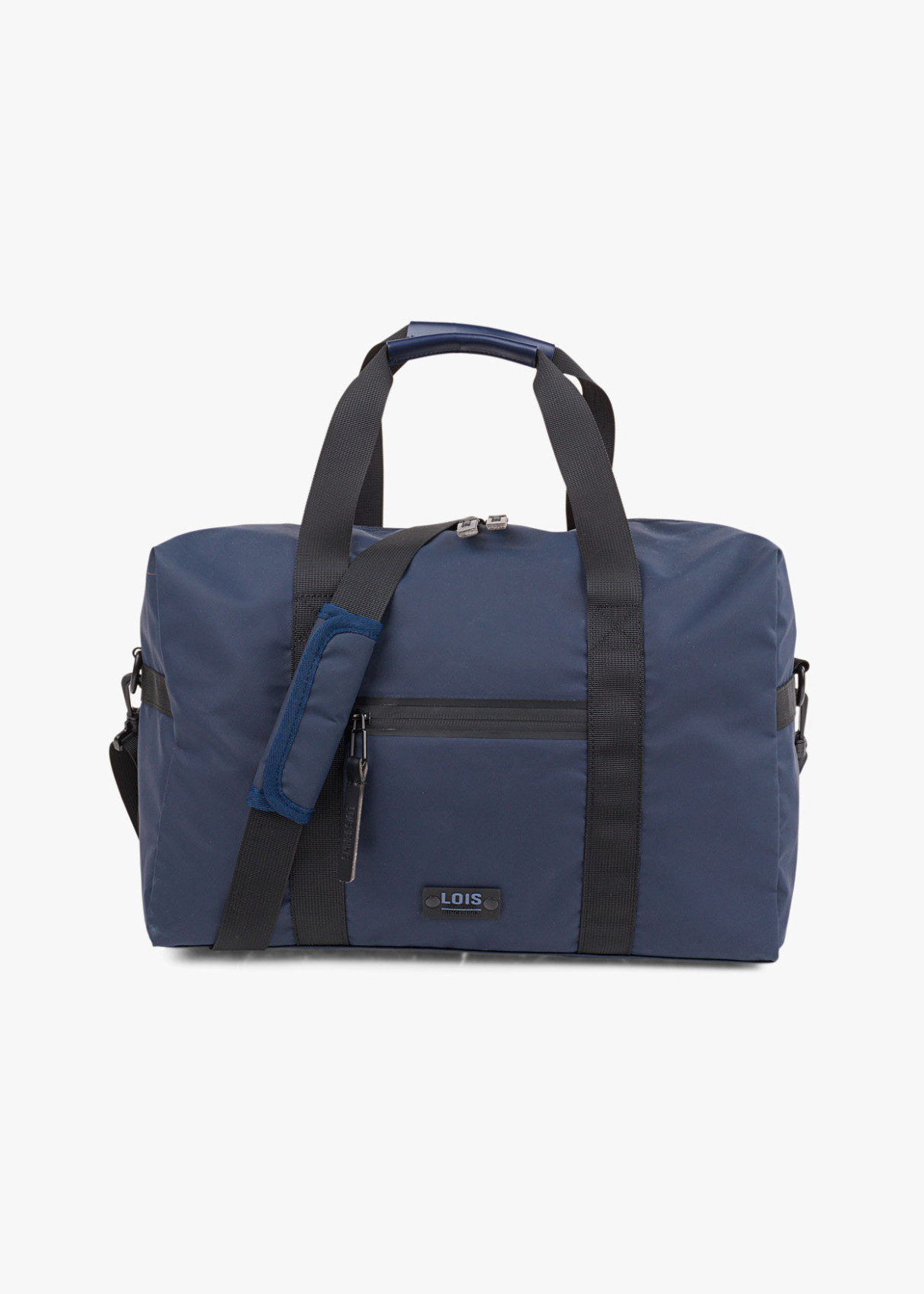 Bolsa de viaje con bandolera ajustable contraste color azul marino