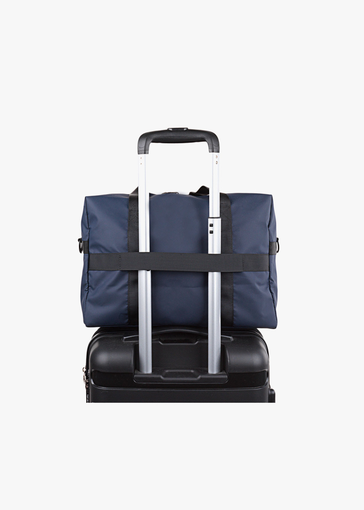 Bolsa de viaje con bandolera ajustable contraste color azul marino