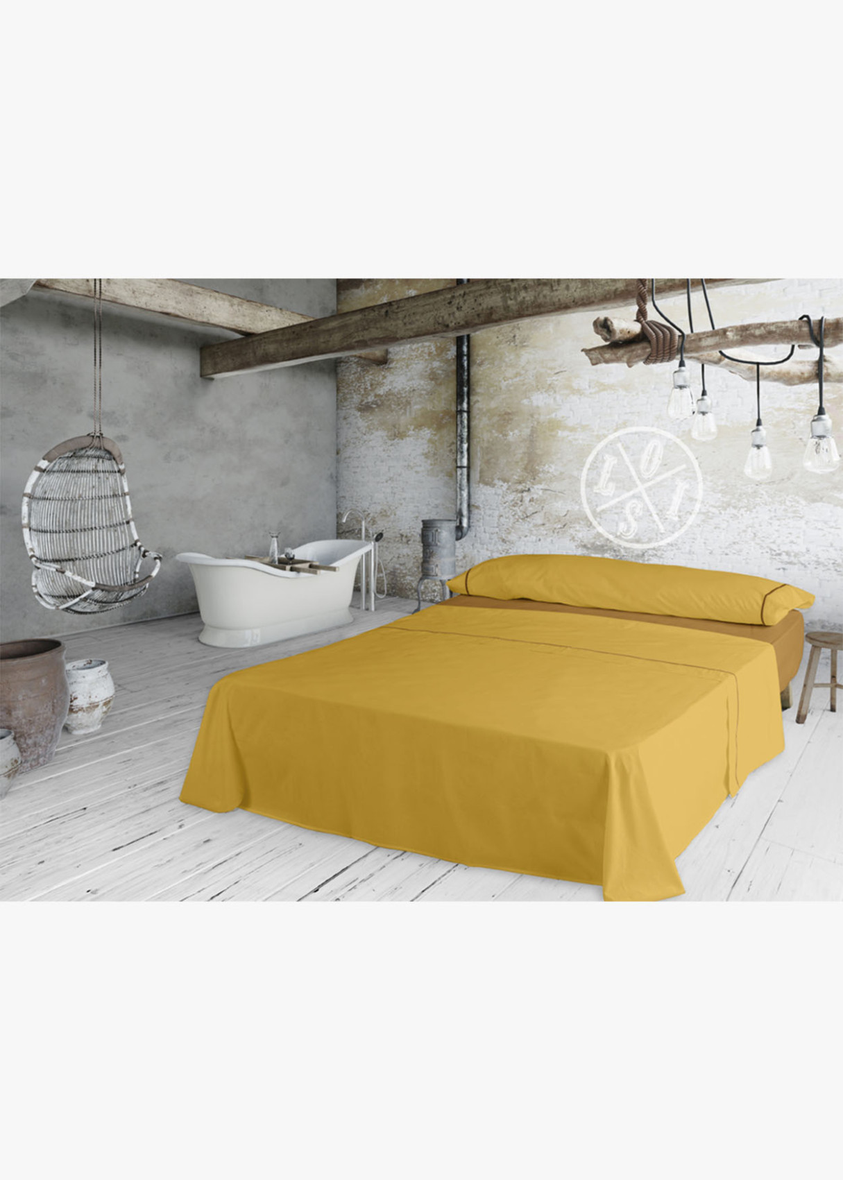 Juego Sabanas 100% Algodón IBIZA amarillo