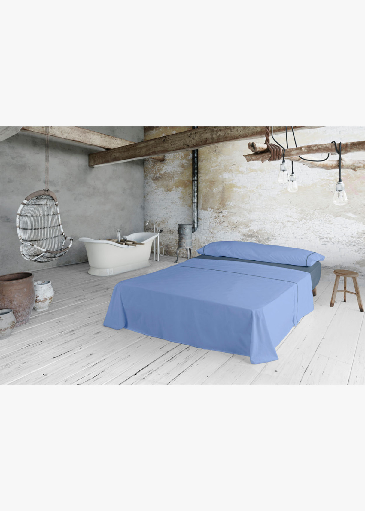 Juego Sabanas 100% Algodón IBIZA Azul