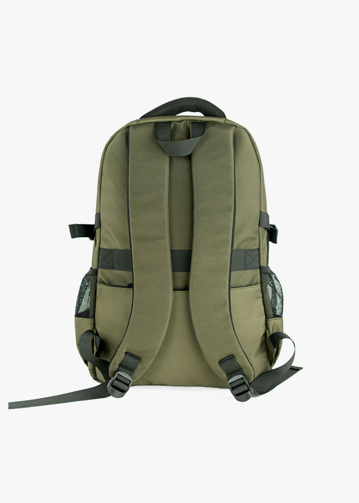 Mochila casual multifuncional bolsillos caqui