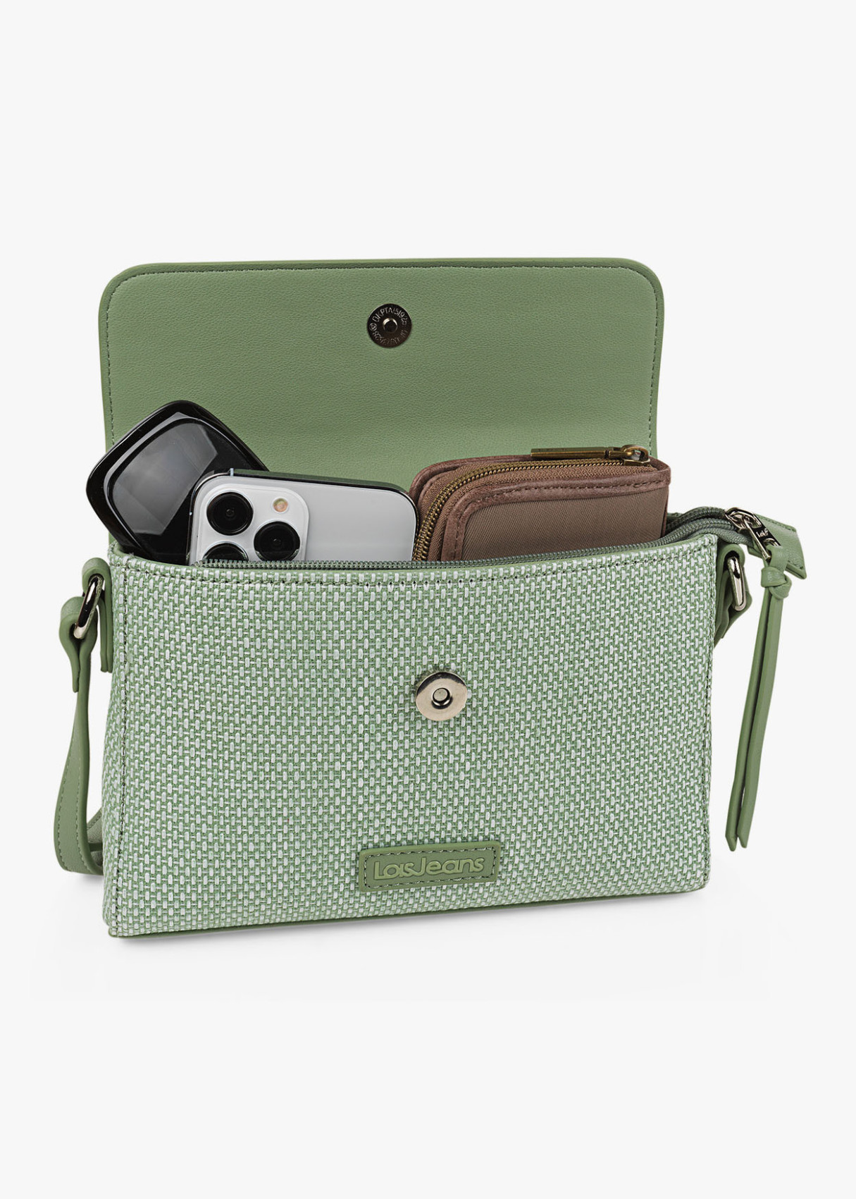 Bandolera Piel Sintética ajustable Verde