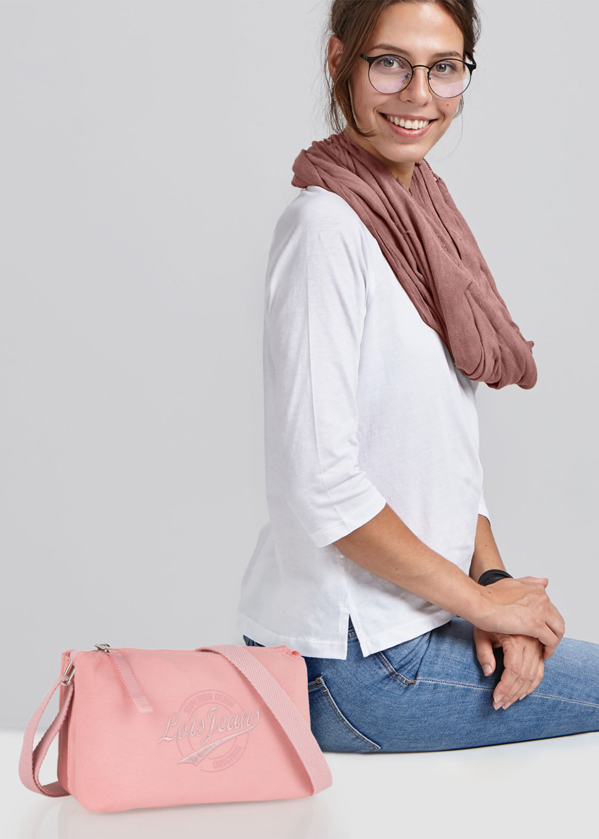 Bolso Bandolera Doble Compartimento Rosa