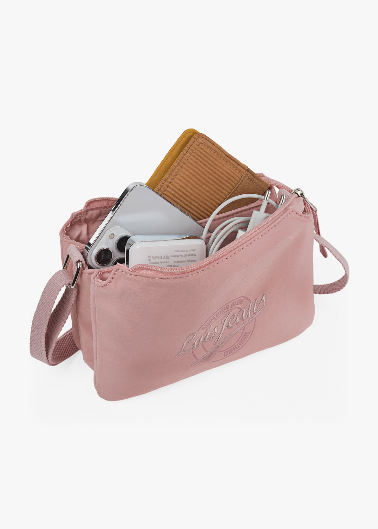 Bolso Bandolera Doble Compartimento Rosa