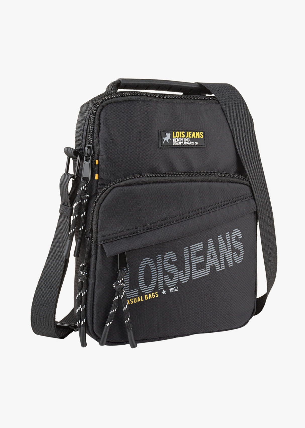 Bandolera ajustable logo Lois jeans negro