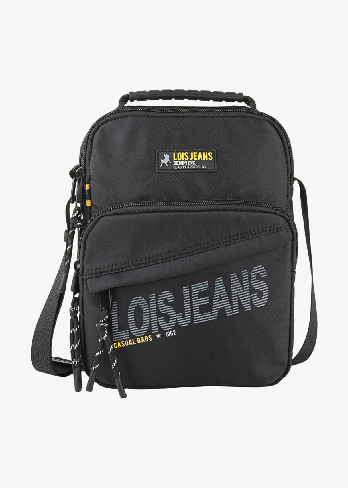 Bandolera ajustable logo Lois jeans negro
