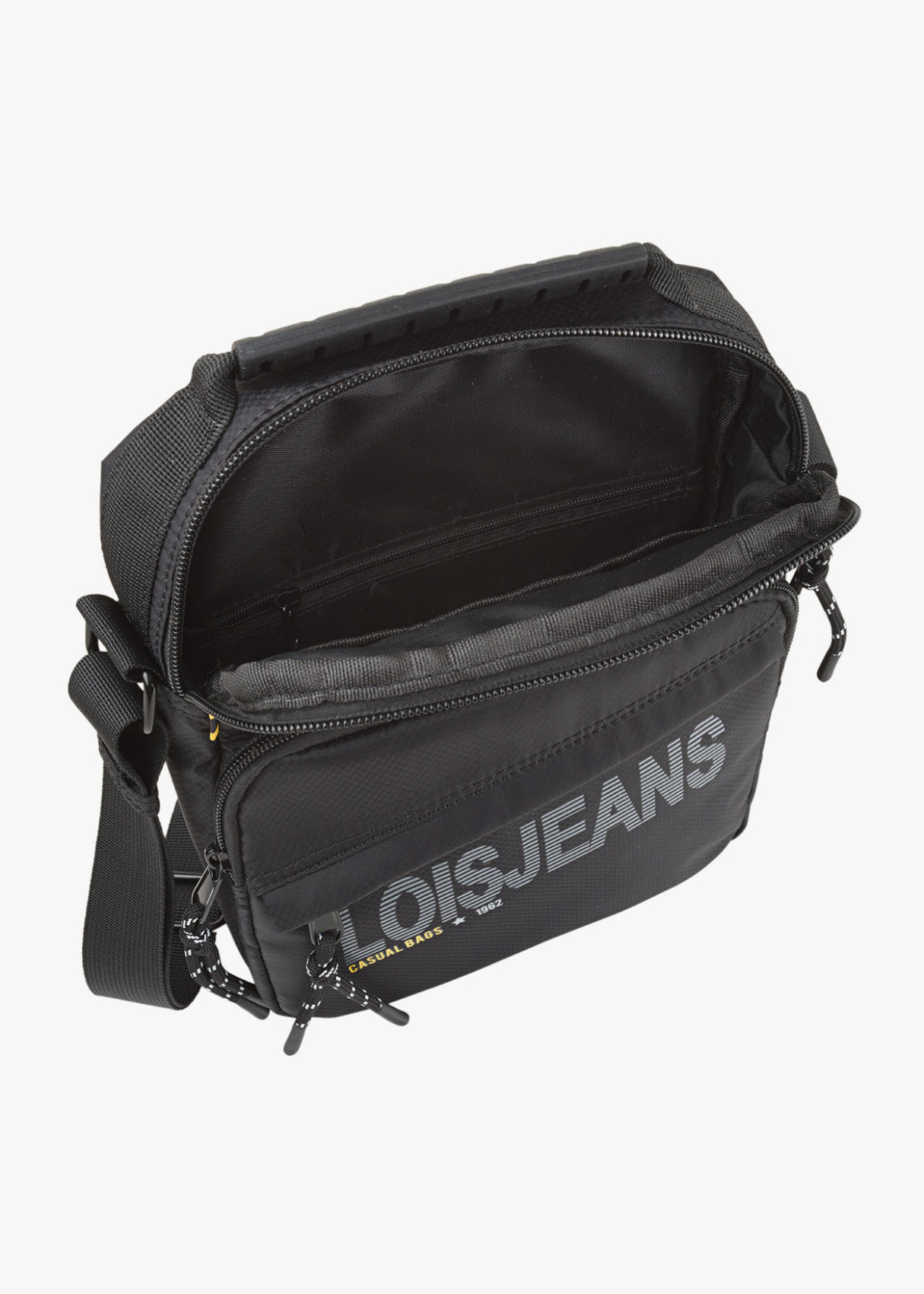 Bandolera ajustable logo Lois jeans negro