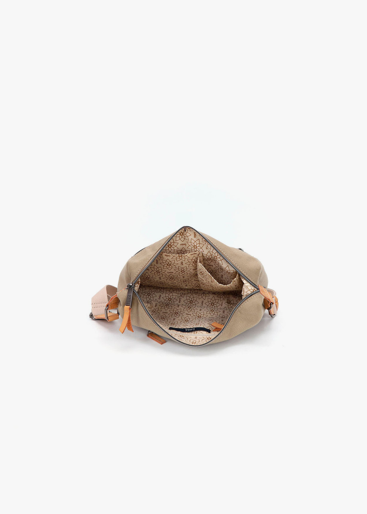 Bolso Bandolera bolsillo exterior beige