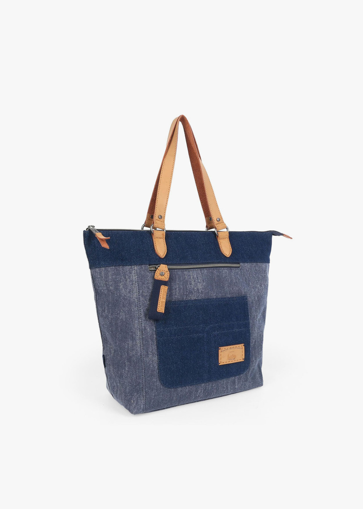 Bolso Shopper efecto denim azul marino