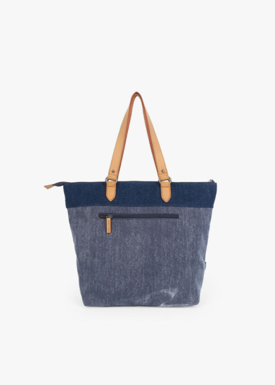 Bolso Shopper efecto denim azul marino