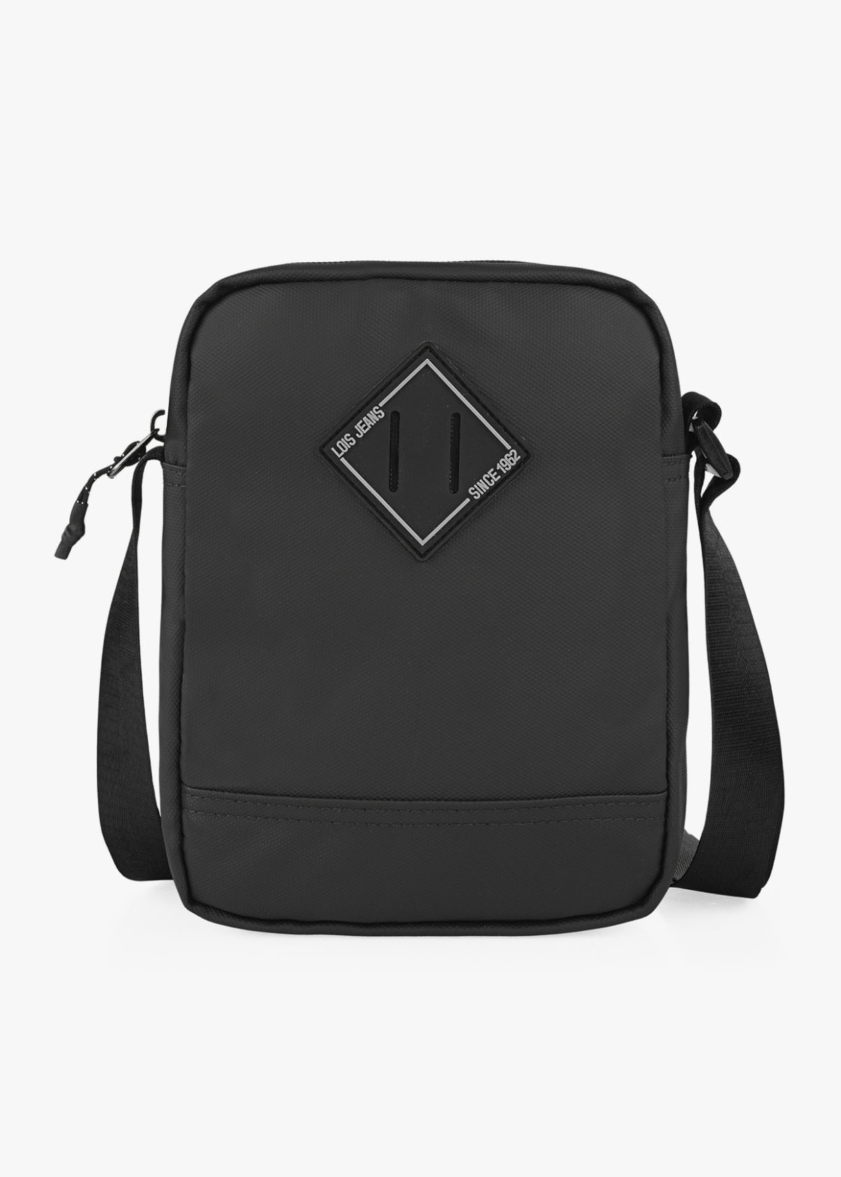 Bandolera lisa cierre cremallera negra