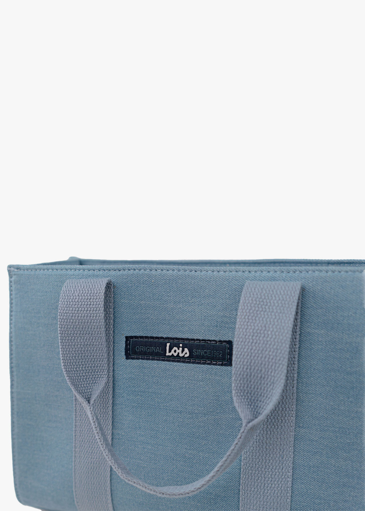 Bolso doble asa con bordado denim