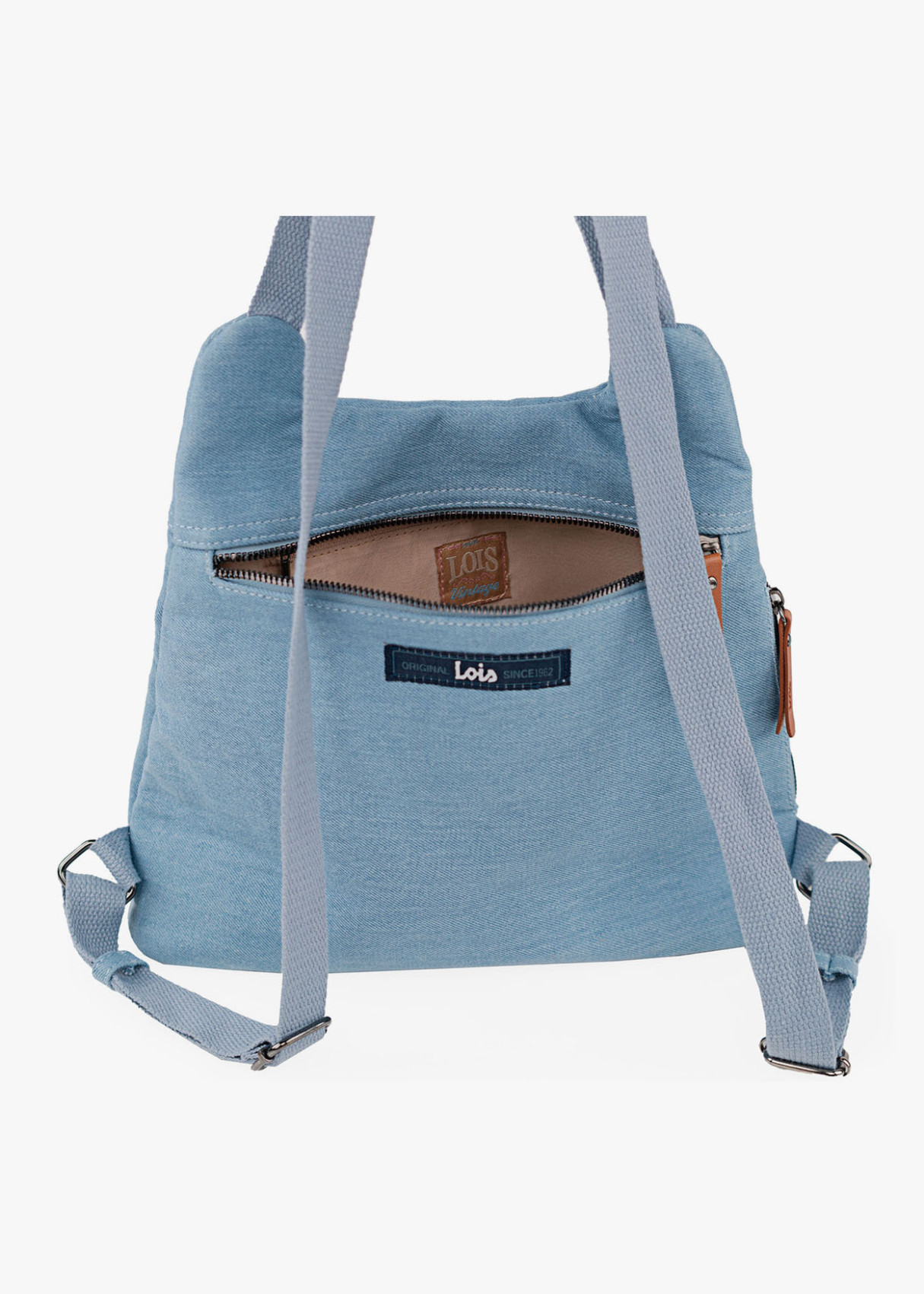 Bolso Mochila antirrobo Cremallera Exterior Denim