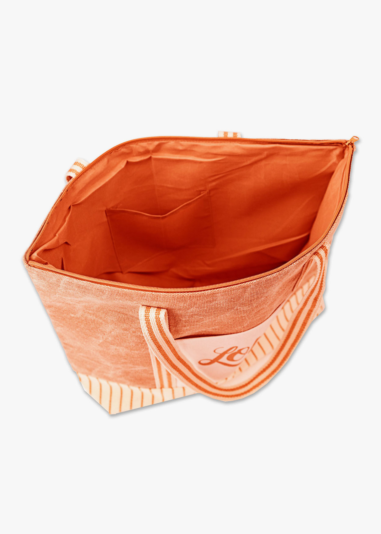 Bolso Playa rayas neceser naranja
