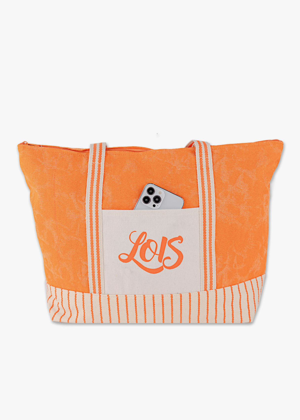 Bolso Playa rayas neceser naranja