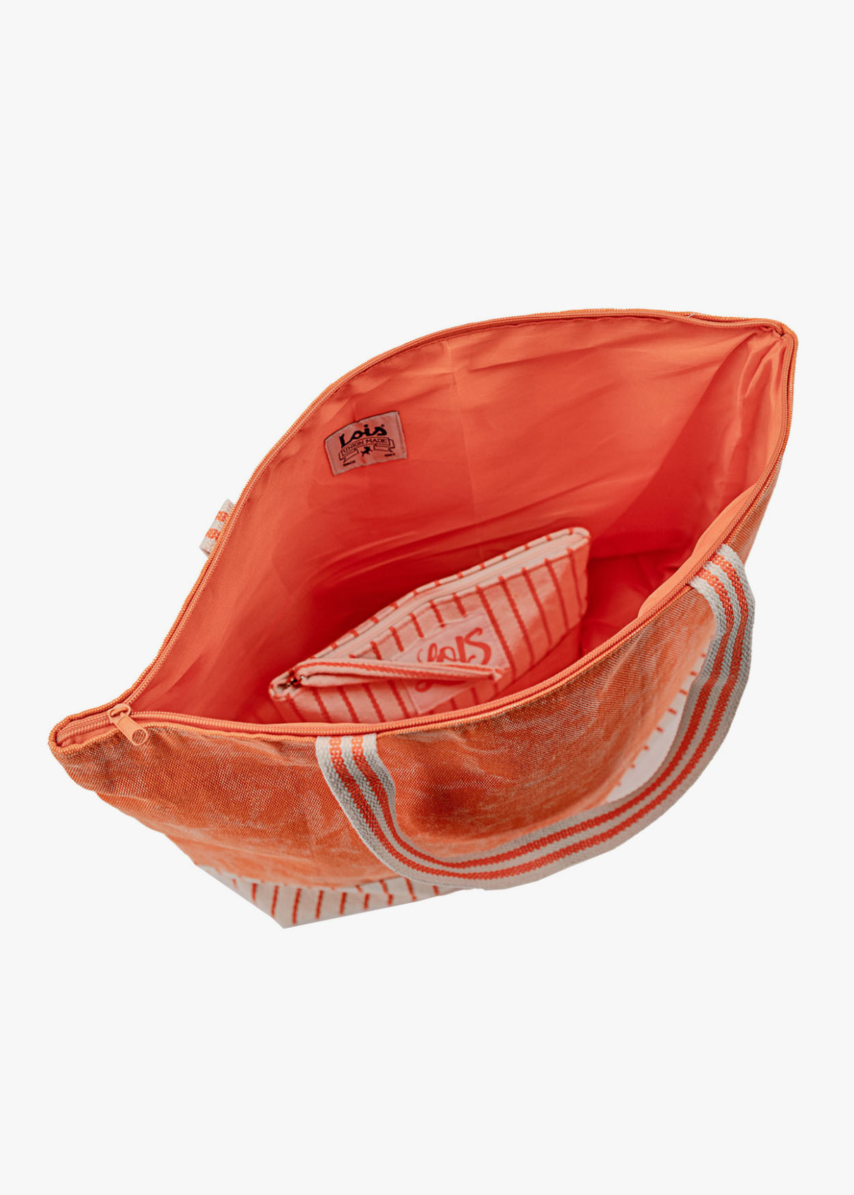 Bolso Playa rayas neceser naranja
