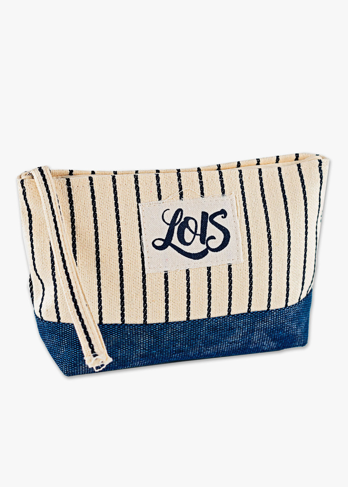 Bolsa de aseo neceser rayas azul