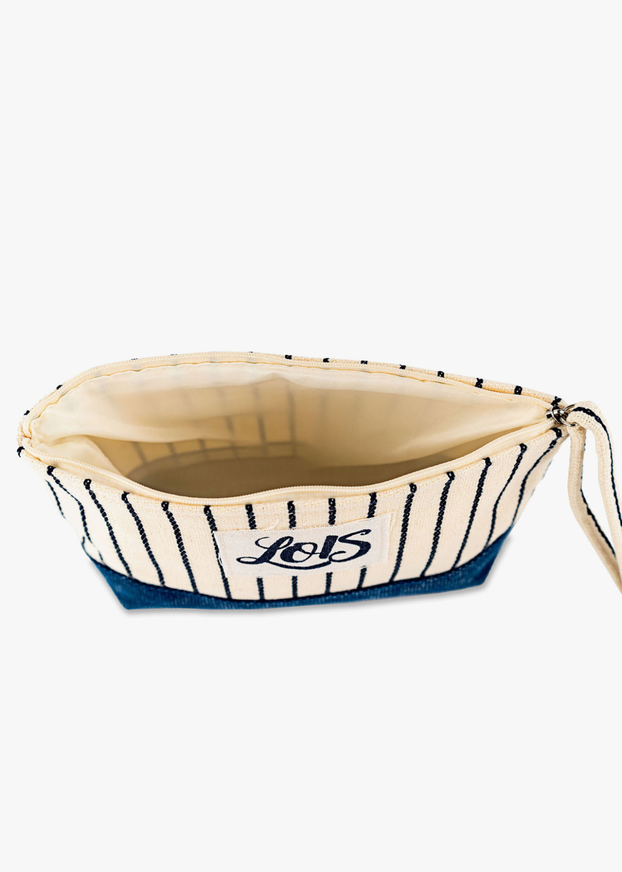 Bolsa de aseo neceser rayas azul