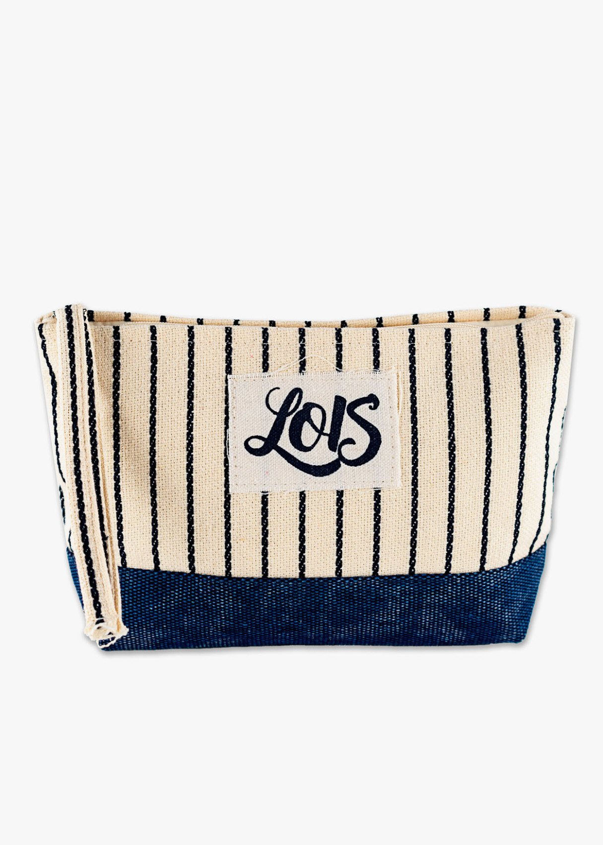 Bolsa de aseo neceser rayas azul