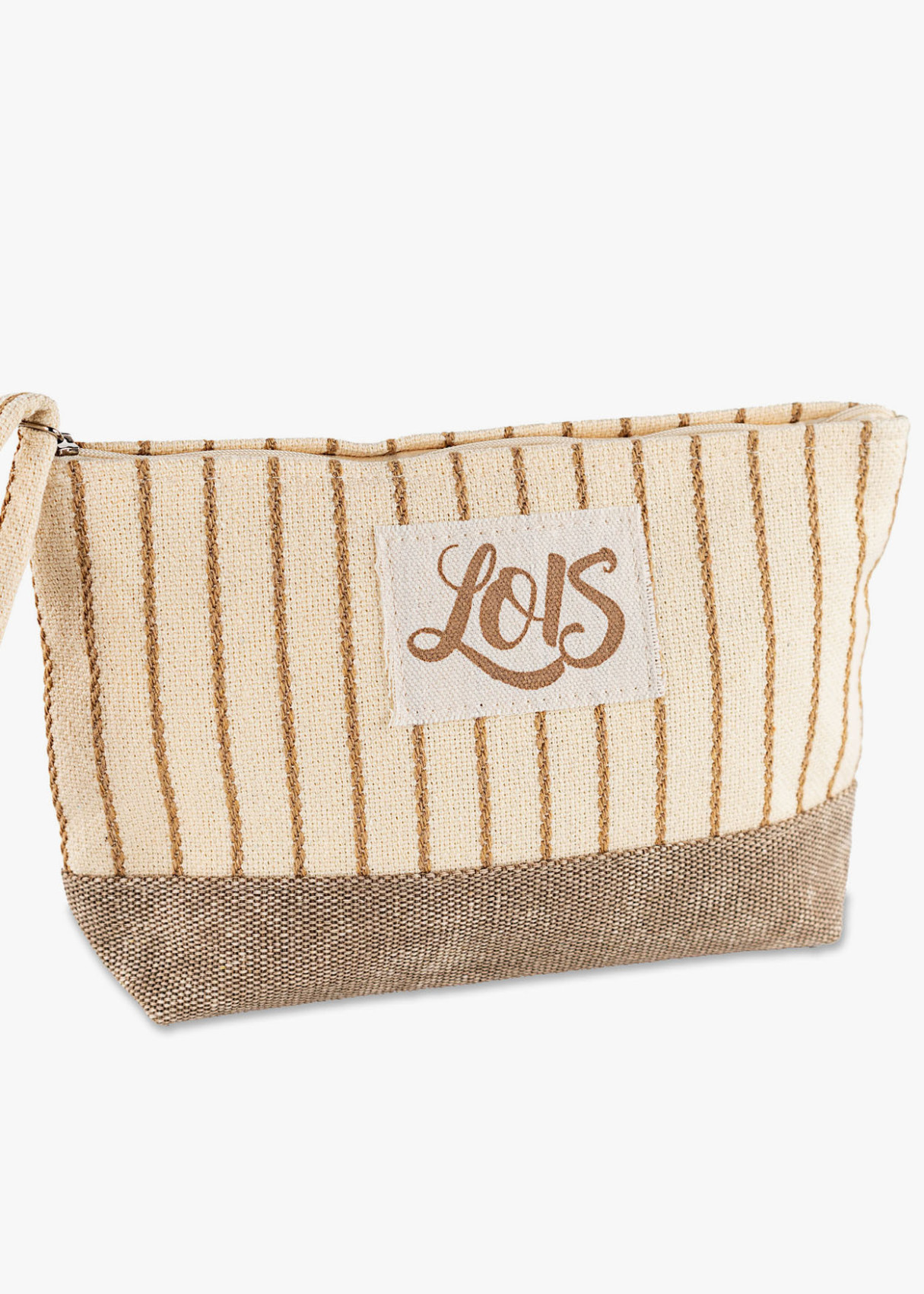Bolsa de aseo rayas neceser beige
