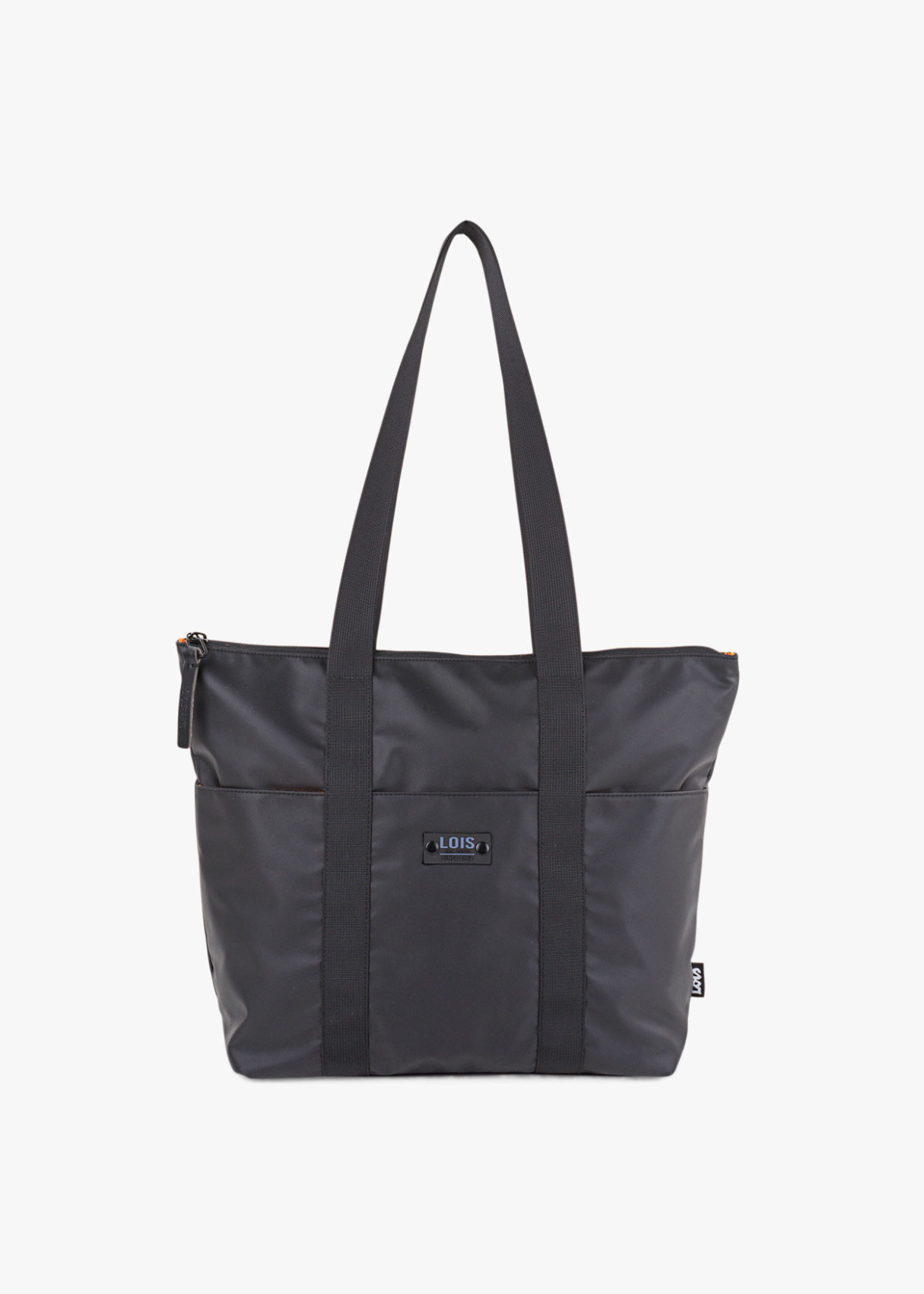 Bolso portadocumentos y ordenador portátil de lona negra