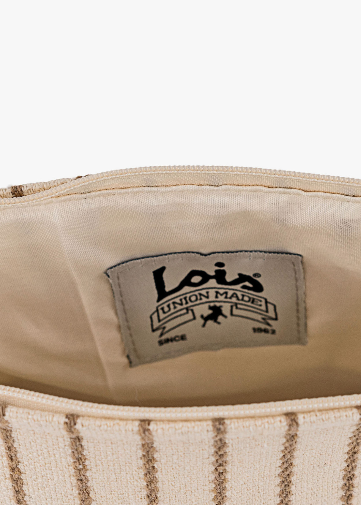 Bolsa de aseo rayas neceser beige