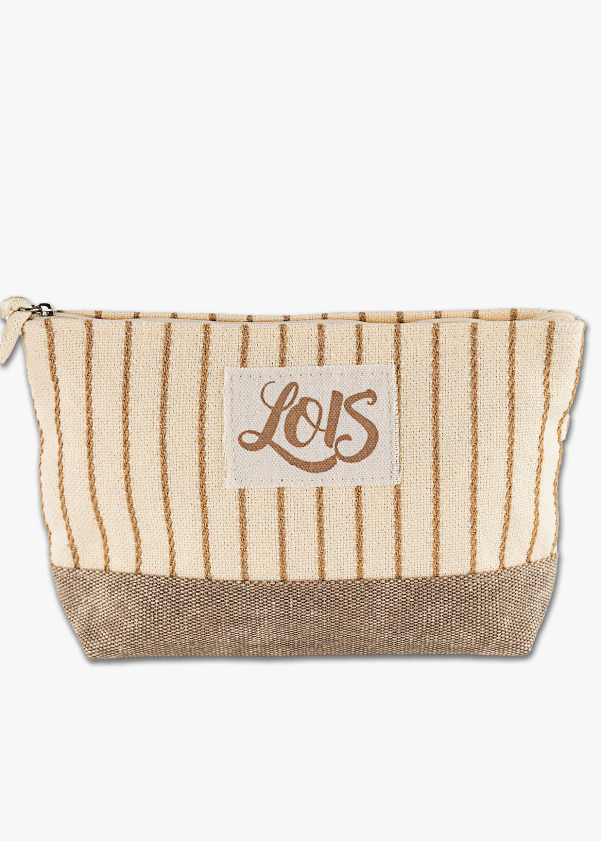 Bolsa de aseo rayas neceser beige