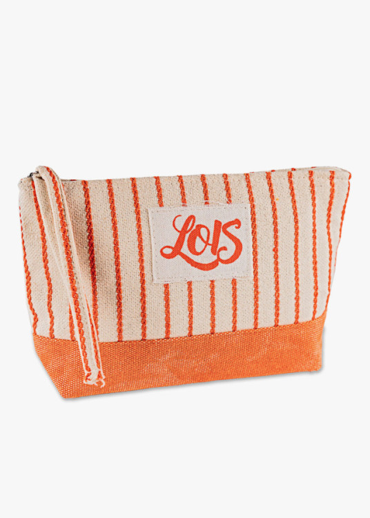 Bolsa de aseo neceser rayas naranja