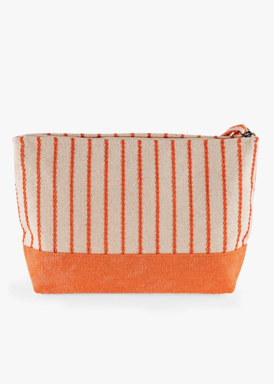 Bolsa de aseo neceser rayas naranja