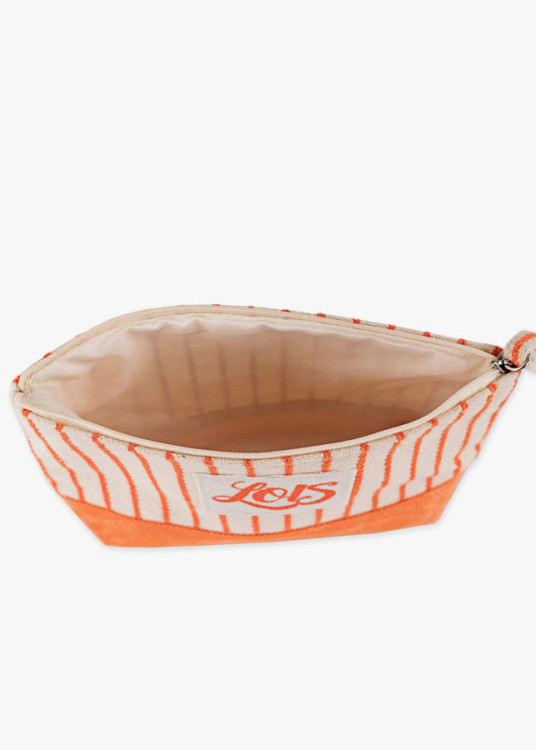 Bolsa de aseo neceser rayas naranja