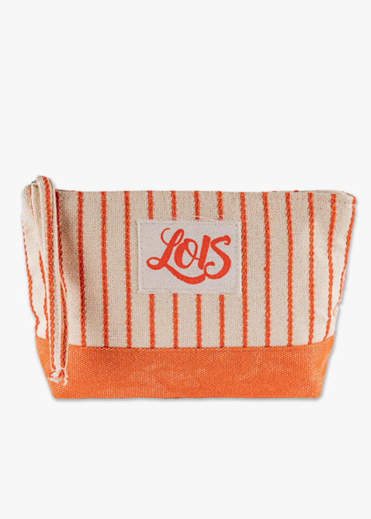 Bolsa de aseo neceser rayas naranja