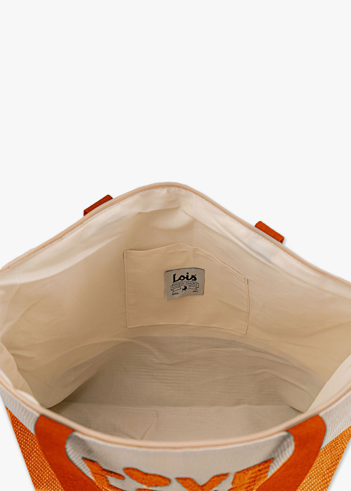 Bolso Playa Rafia Bicolor Naranja