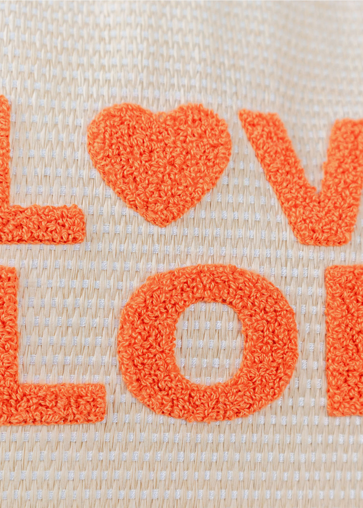 Bolso Playa Rafia Bicolor Naranja