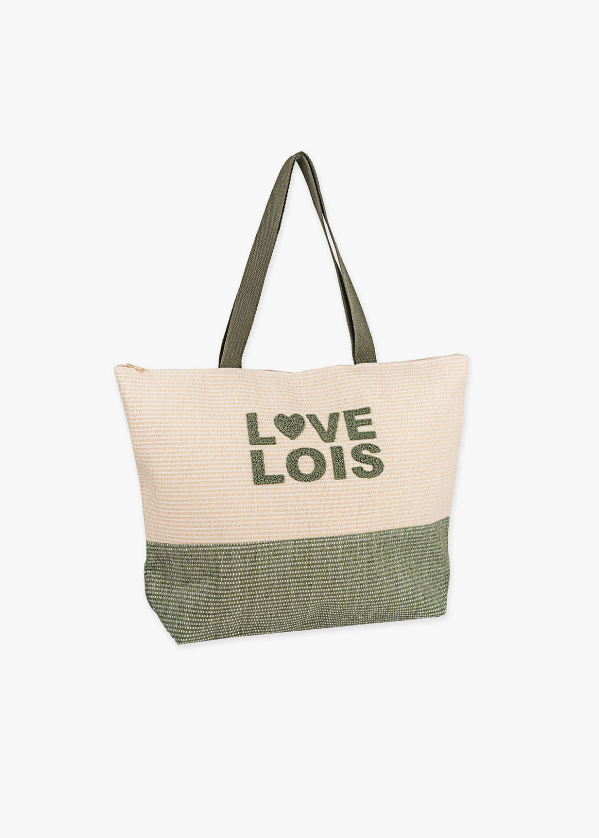 Bolso Playa Bicolor Rafia Verde