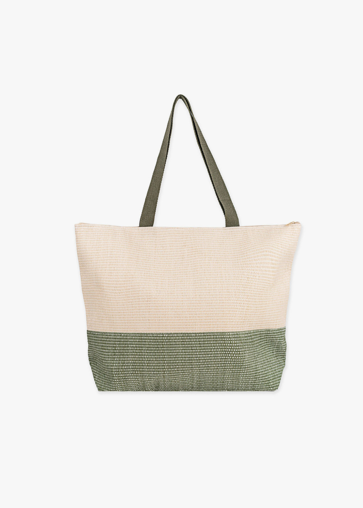 Bolso Playa Bicolor Rafia Verde