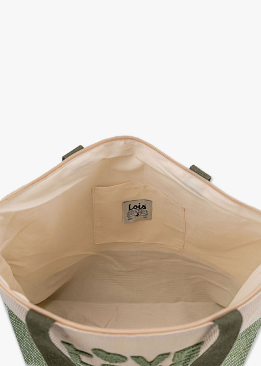 Bolso Playa Bicolor Rafia Verde