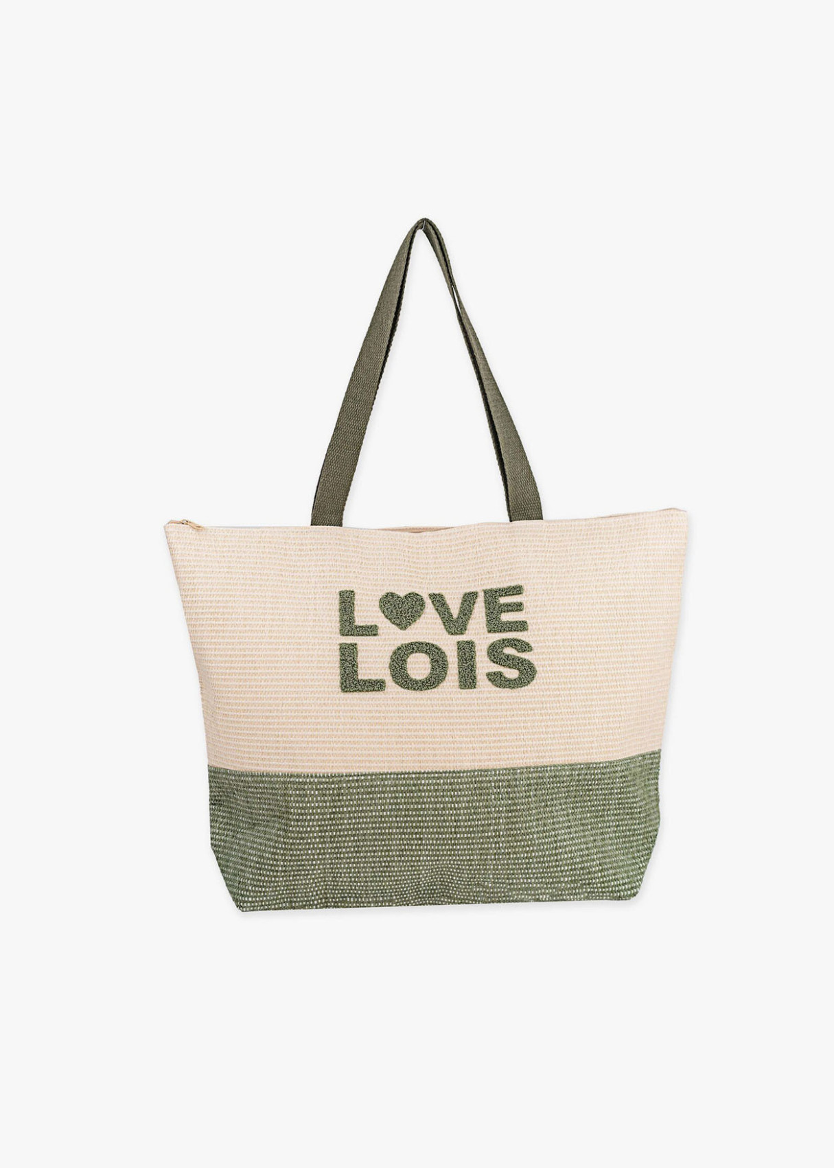 Bolso Playa Bicolor Rafia Verde