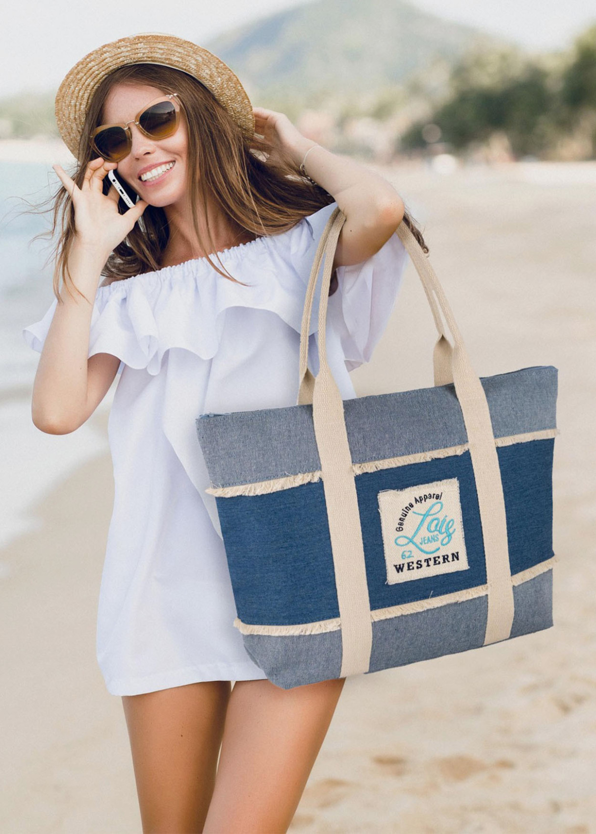 Bolso Playa estilo denim azul